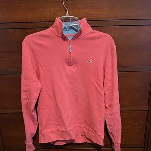 Vineyard Vines Men's Coral Half-Zip Sweater